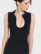 Timeless black Bloom gown with a flattering shape and exquisite details, perfect for any elegant affair.