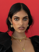 Elegant gold Diya necklace with detailed craftsmanship, ideal for enhancing formal attire.