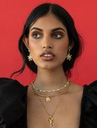 Beautiful gold Diya necklace with ornate design, perfect for adding sophistication to any outfit.