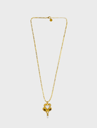 Gold Diya necklace featuring intricate design and elegant craftsmanship, perfect for formal occasions.
