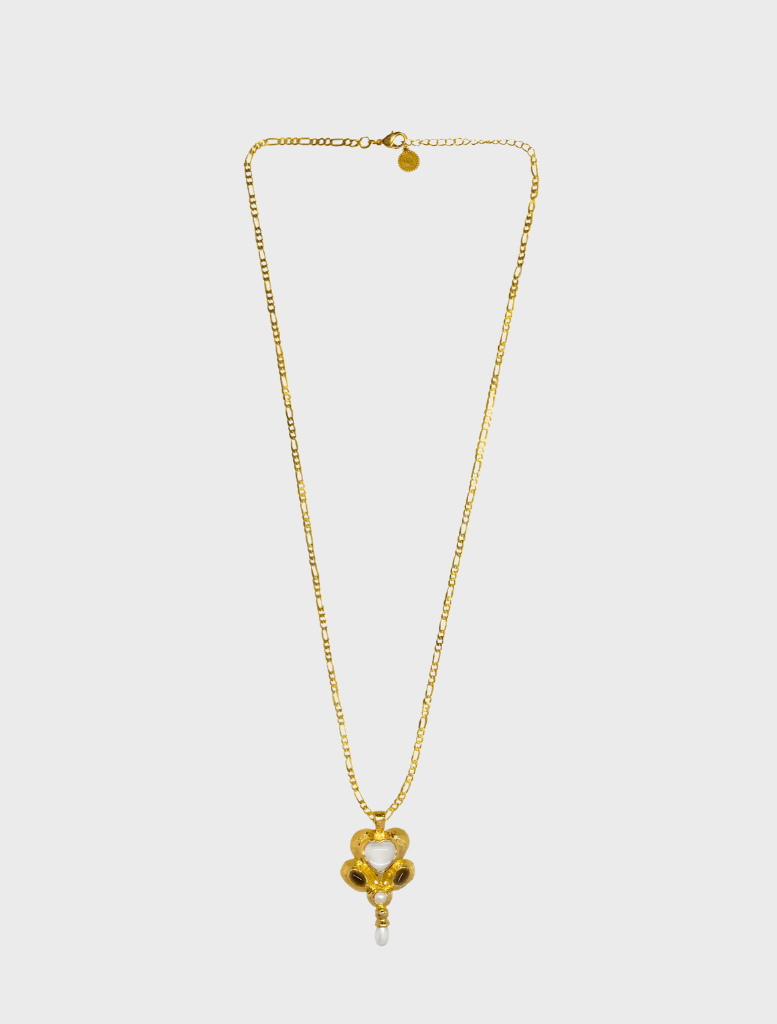 Gold Diya necklace featuring intricate design and elegant craftsmanship, perfect for formal occasions.