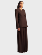 Elegant double-breasted blazer in Ristretto, designed with a fitted shape and classic lapels for a polished appearance.