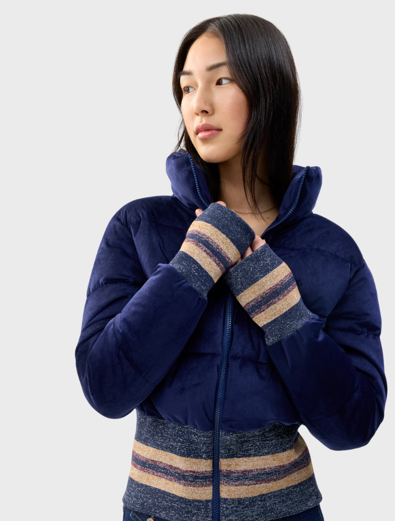 Navy Dublin jacket presented, emphasizing its contemporary style and suitability for different settings and seasons.
