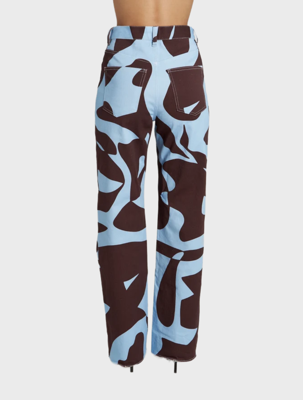 Modern Easy Jean with high waist and straight leg, featuring abstract Mirage artwork for effortless style and comfort.