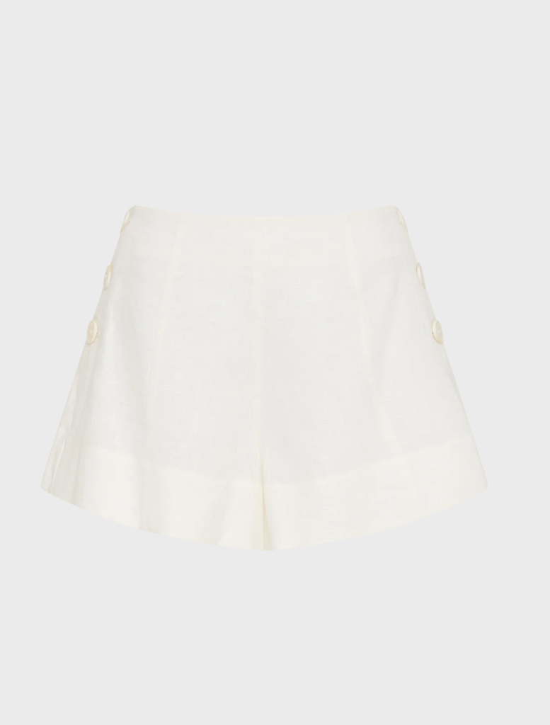 Elegant ivory Eellington button-up short, designed for versatility in casual and semi-formal settings.