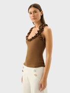  Elegant Paloma Tank in toffee, designed for versatility and comfort in various settings.