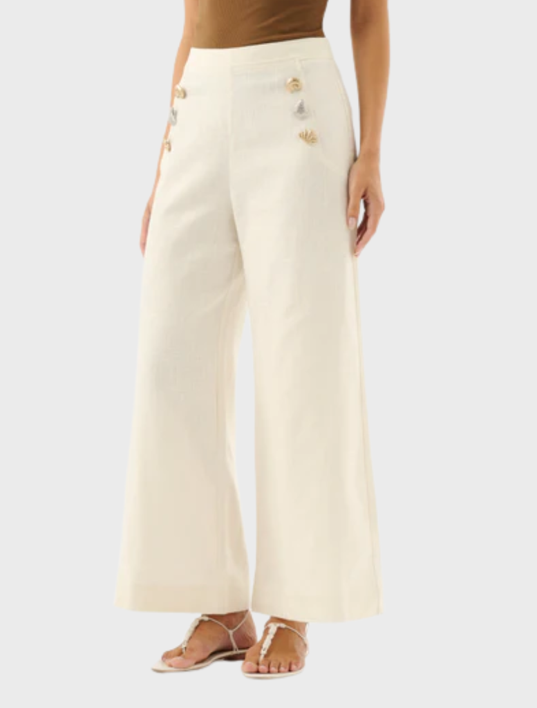 Ecru Waverly Pant, tailored for a chic look, blending style and comfort for everyday wear.