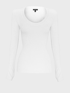 Elegant white Lincoln top with a simple yet stylish design, perfect for versatile outfits.