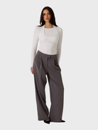 Gia double layer top in white, designed for a chic and sophisticated look for everyday wear.