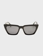 Hailey II sunglasses in black with grey lenses, offering a trendy accessory for outdoor activities.
