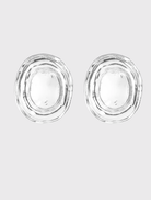 Silver earrings with a hand-hammered finish, 4.5cm drop, lightweight, and designed for pierced ears with omega backing.