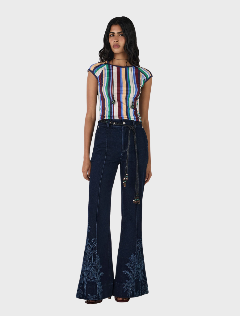 Blue wave-like patterns create an abstract visual, suggesting fluidity and rhythm in design.