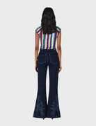 A dynamic pattern of undulating blue waves, symbolizing rhythm and flow in a visually engaging manner.