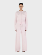 Blush Jada Cashmere Pant displayed, showcasing a soft fabric and elegant design suitable for casual or formal wear.
