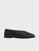 Black jade ballet flats with a sleek design, perfect for casual or formal wear.