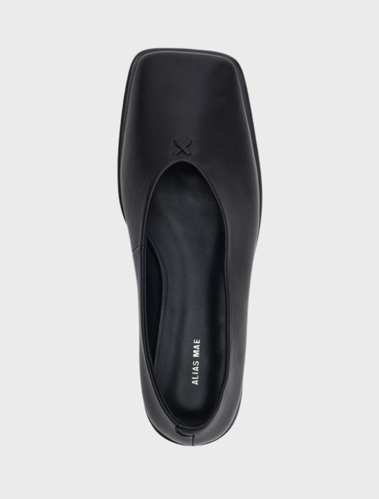 Chic black jade ballet flats, combining comfort and sophistication for any wardrobe.