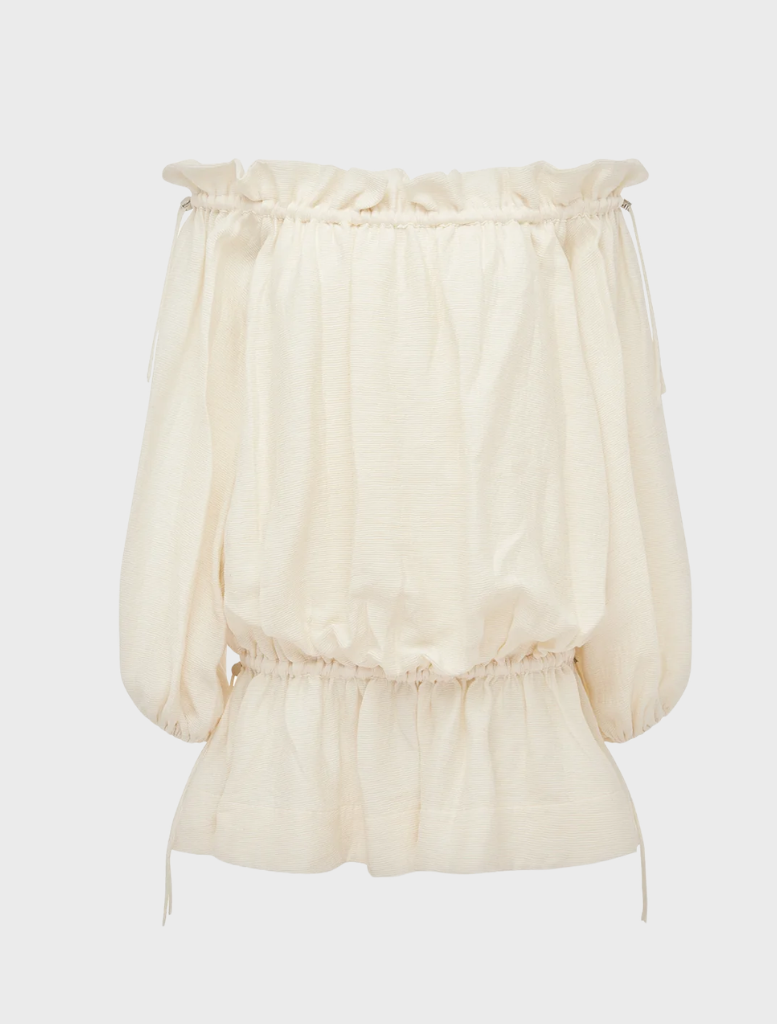 Mini dress made of linen blend in a soft resin hue, showcasing a stylish design suitable for warm weather outings.