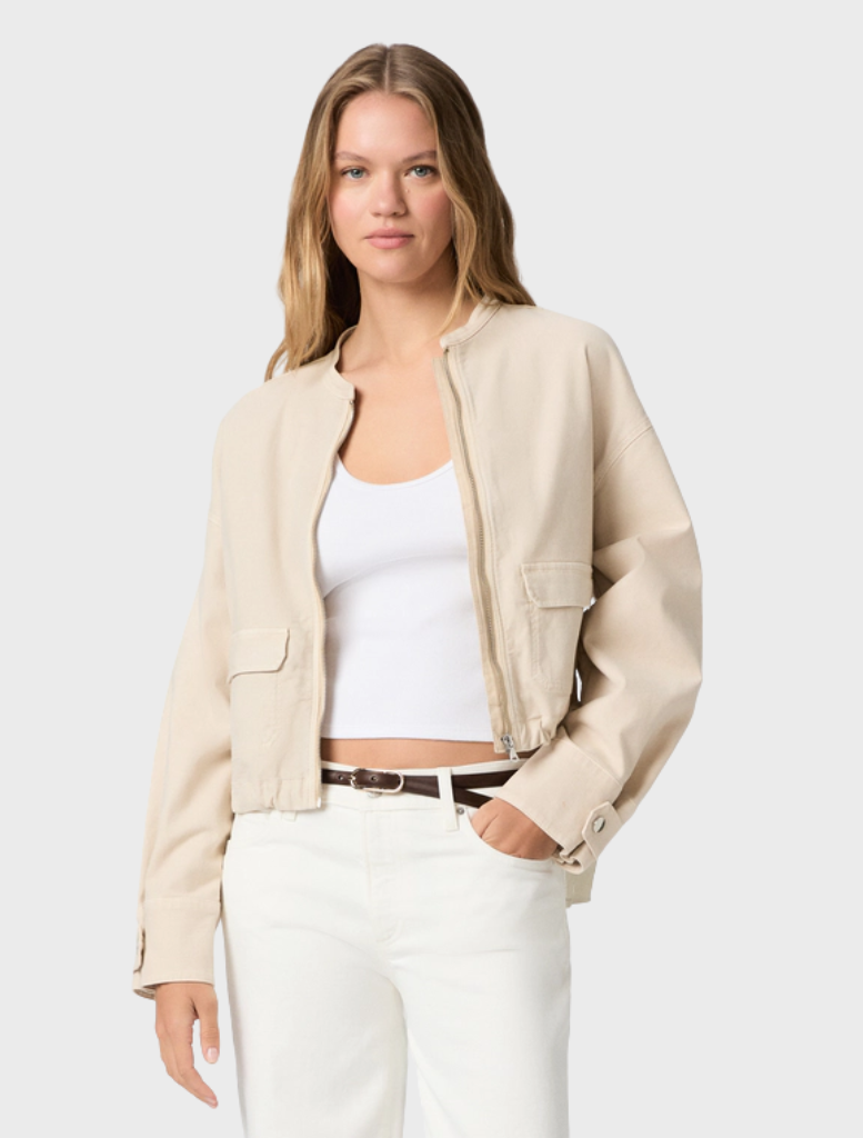 Kiran Jacket in Vintage Biscotti color, featuring a classic design and elegant silhouette suitable for various occasions.