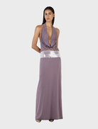 Stylish Kyra Cowl Top in rich aubergine, showcasing a sophisticated cowl neck and versatile design for various outfits.