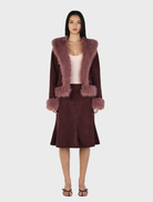 Fifi Coat in Cocoa Mauve, featuring a stylish design and soft fabric, perfect for adding elegance to any outfit.