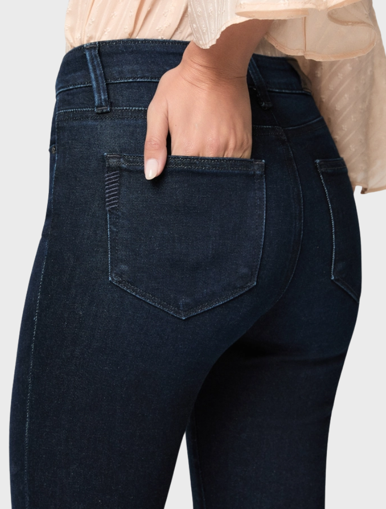 The Forum's high-rise bootcut jeans, offering a flattering fit and trendy design for fashionable city living.