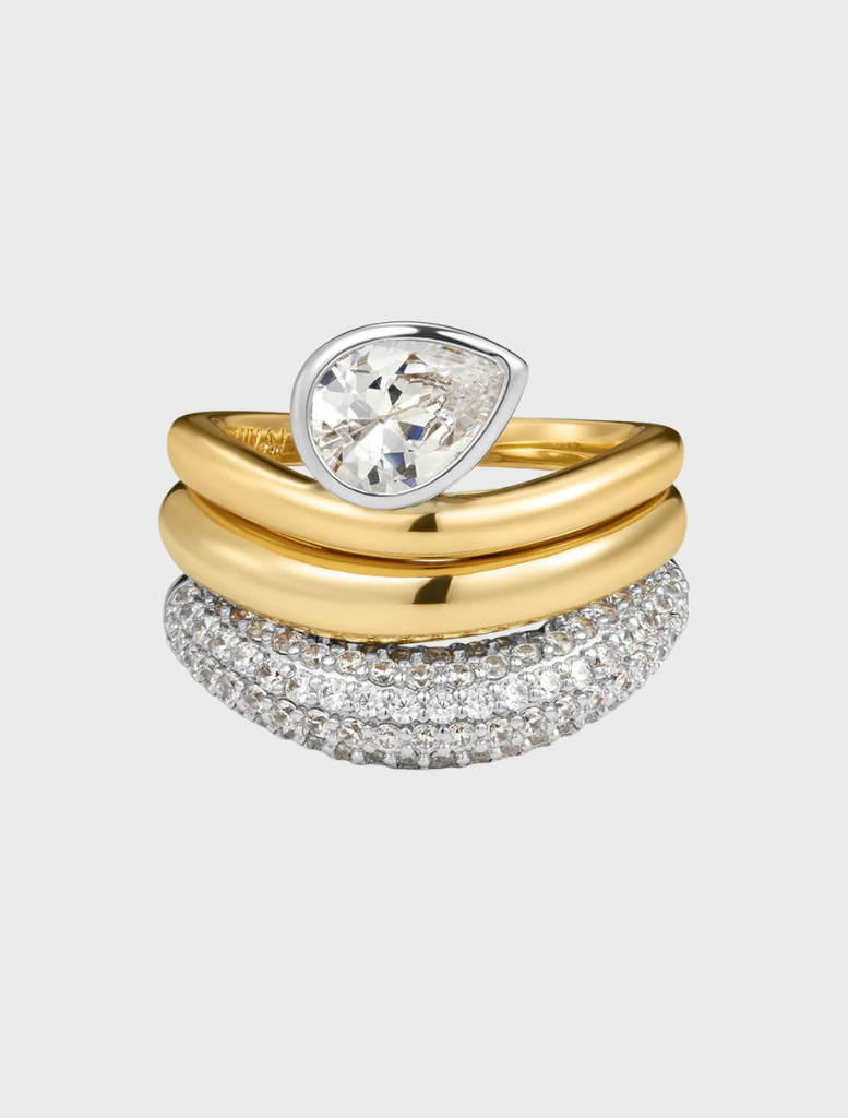Gold Marais Wave Ring Set featuring elegant, wavy designs for a stylish and modern accessory.
