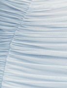 Off-shoulder sky blue maxi dress with a flowing silhouette, perfect for summer events and casual outings.