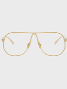Gold MU A04S 5AK08N glasses with a clear blue light filter, designed for style and eye protection.