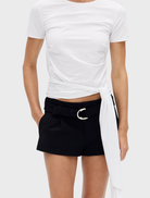 Nova Tie Tee, Halo shade, designed with a chic tie accent and a loose fit for a laid-back look.