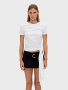 Nova Tie Tee in Halo color, featuring a stylish tie detail and a relaxed fit for casual wear.