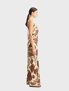 Noa Plunged Maxi Dress with a bright Pineapple Wallflower motif, offering a fashionable option for sunny days.