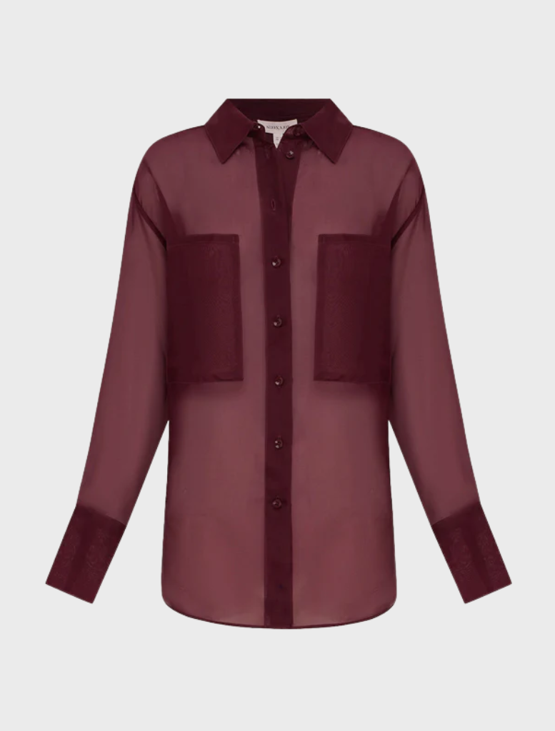 Long sleeve Tibby shirt in a rich Port Royale hue, ideal for layering or standalone wear.