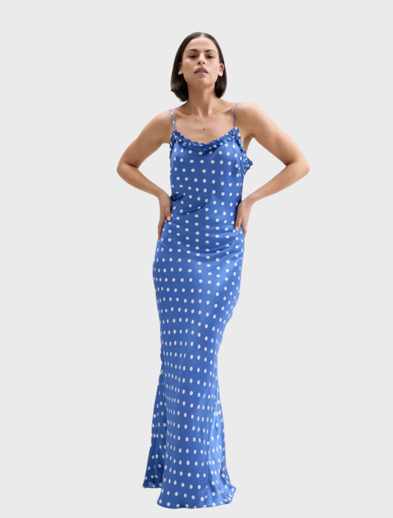 Elegant royal antique Posey dress featuring intricate floral patterns and a flowing silhouette.