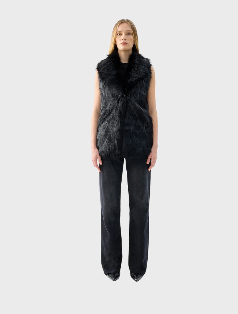 Black premium rose vest featuring a stylish design, perfect for adding elegance to any outfit.