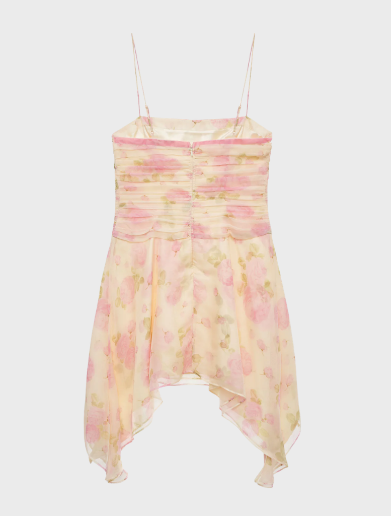 Charming soft yellow Rue mini dress with a stylish design, suitable for casual gatherings or summer events.