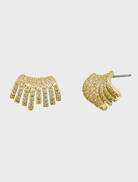 Gold Sharon earrings featuring a delicate design, perfect for adding elegance to any outfit.