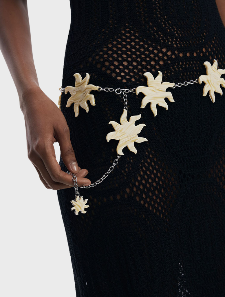 Elegant silver belt from Fantasia Suns for women, ideal for adding a chic accent to both casual and dressy ensembles.