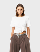 White Tied & True Top featuring a stylish design, perfect for casual or dressy occasions.