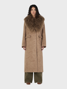 Valerie Coat in Oat color, featuring a stylish design suitable for various occasions and seasons.