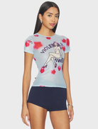A Mini Tee displaying "Violently Sweet" in vibrant letters, designed for a trendy, casual look.