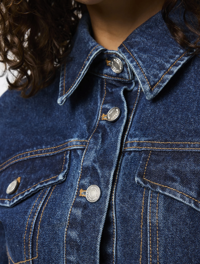 Overdrive Jacket in a faded indigo wash, designed for a casual look with a relaxed fit and classic denim appeal.