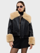 Timeless black Willow Jacket featuring plush shearling, oversized collar, and premium down filling for warmth and style.