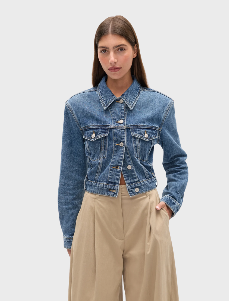 Winslow Denim Jacket in Ash Tide, featuring a classic design with a light blue wash and stylish pockets.