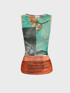 A strikingly colorful top, radiating fashion and flair.