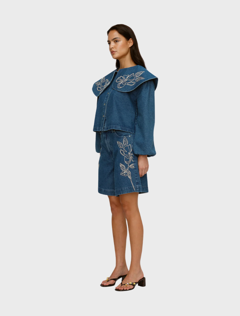 Stylish Wynn Denim Short in Bluestone, offering a modern look and comfortable fit for everyday wear.