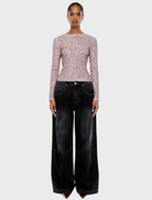 Leopard print long sleeve top designed for comfort and fashion in a trendy style.