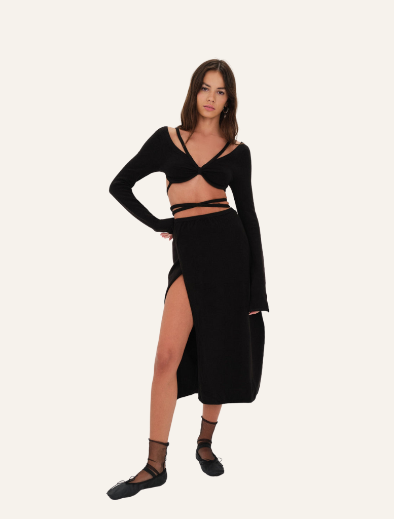 Clothing Edith Crop Sweater - Black
