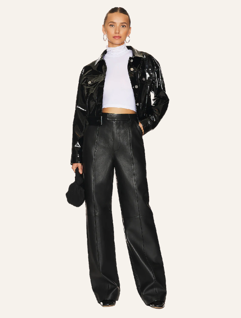 x Rj Highwaisted Leather Pant - Black | Clothing | Black Pants, brand-Ena Pelly, Clothing, full length pants, Leather, Leather pants, Long Pant, Pant, Pants, price-$250+, Straight Pants | Ena Pelly