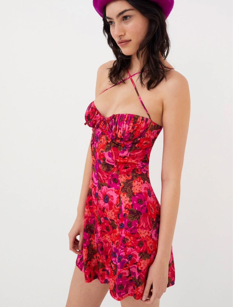 Wendy Mini Dress - Berry Bloom - Insurge Clothing