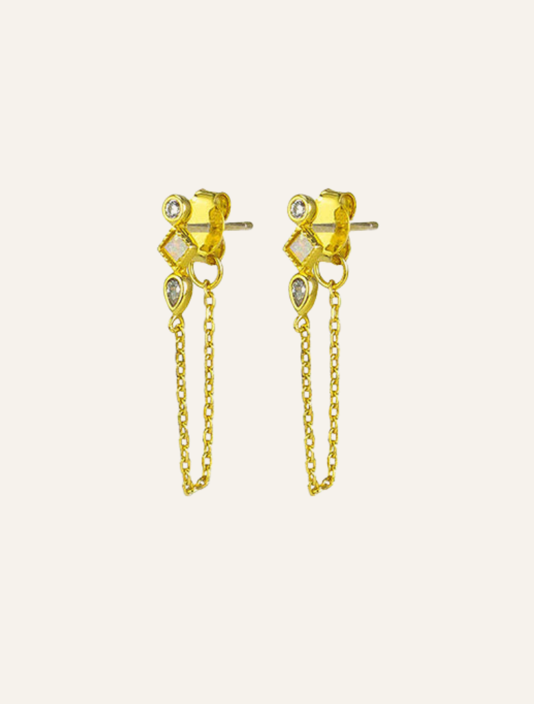 Christi Chain Earrings - Gold